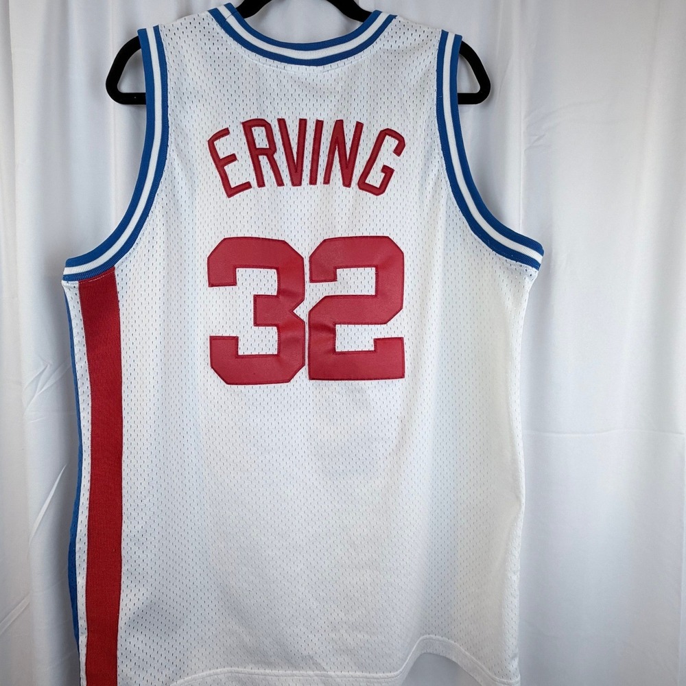 Champion‎ Europe Julius Erving 32 New York Nets Hardwood Classics Jersey XL NBA - Picture 4 of 10